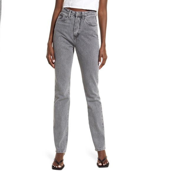 WEWOREWHAT The Icon Jean Washed Grey Straight Jeans Size 27 New - Picture 1 of 7